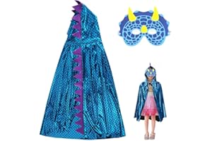 Aomig Dinosaurier Umhang Jungen Cosplay Köstum Cape Kinder Dino Mask Drachen Mantel Kleidung Dino Kostüm Kapuzenumhang Verkleidung für Mädchen Rollenspiel Karneval Halloween Cosplay Party Themenparty
