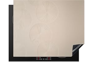 KitchenYeah© Copertura Tappetino Piano Induzione 65x52 cm Cucina Coprifornelli Protezione per Piano Induzione Japandi - Beige - Moderno