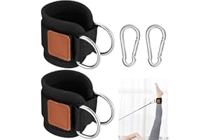 MNIXY 2 sztuki pętli na nogi, ściągacz kablowy z pierścieniami w kształcie litery D, mankietami na stopy i karabińczykami, do treningu fitness, dla mężczyzn i kobiet, do treningu nóg, treningu nóg