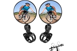 DSITNDAM 2 Pcs Bike Mirrors,Bicycle Mirrors for Handlebars,360 Degree Swivel and Foldable Bicycle Wing Mirrors,High Definition Wide Angle,Universal Mirror for Bicycles,Balance Bikes,Racing Handlebars