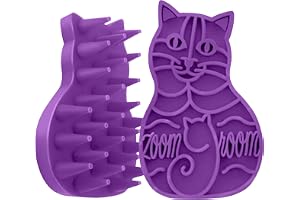 KONG Cat ZoomGroom – Skötsel- och massageborste av mjukt gummi för katter, En Storlek