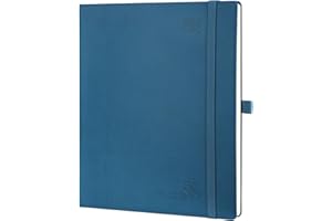 POPRUN 2024-2025 Academic Diary Week to View Large (26.5x21.5 cm) Soft Cover 17 Months (Aug'24 - Dec'25) Vertical Weekly Planner 24/25 Mid Year Diary (Night Sky Blue)