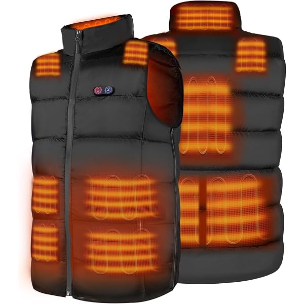Gilet Chauffant Électrique 11 Zones – Imperméable, Chapeau Amovible, 3 Températures