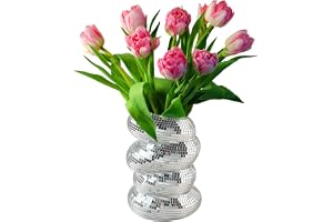 Jilskl liten disco boll dekorativ kruka, silver glas spegel blomma kruka, disco boll dekorativ planterare, för skrivbord, för