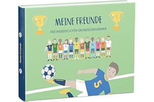 mintkind® "Meine Schulfreunde" Friendship Book School Girls & Boys Football Design Friendship Book Primary School My Friends Book Gift for School School Friends Book to Fill In