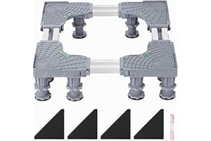 Coptiner 12 Füßen Waschmaschinen Untergestell, Bärenlast 250KG Verstellbare Waschmaschine Sockel für Kühlschrank Trockner und Gefrierschrank, Einstellbare Länge 43.5-61cm, Höhe 9-12cm