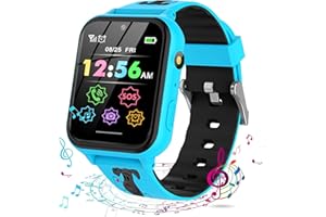 Smooce Smartwatch Niños, Reloj Inteligente niño, Reloj Teléfono para Niña y Niño Pantalla Táctil con Música, 7 Juegos, Llamada SOS, Cámara, Linterna, Reloj Inteligente para Niños Regalo (Azul)
