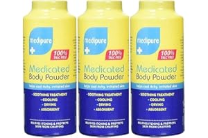SLEEPY SKIPPER Medipure Medicated Body Powder 100% Talc Free Cooling Powder 200g Soothing Treatment Powders Pack of 3
