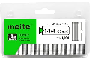 meite 18GA Dyckert 32 mm Galvaniserade, 1000 St | Passar Dyckertpistoler för Golvlister, Väggpaneler, Foder, Träbeklädnad Och