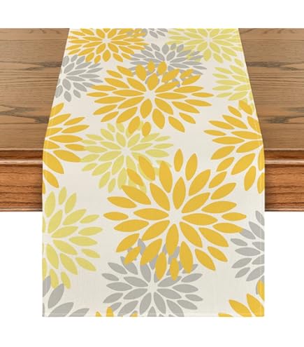 Artoid Mode Tafelloper bloemen bos groen dahlia's zomer seizoensgebonden lente keuken woondecoratie vakantie party decoratie 40 x 140 cm