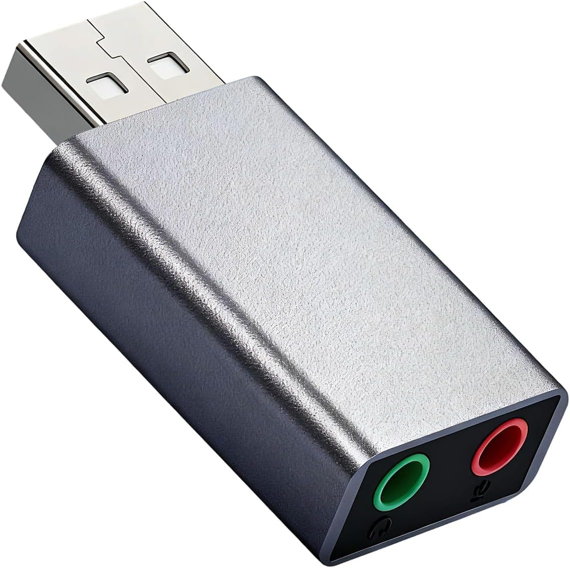 Adaptador USB a Jack 3.5 mm, Tarjeta de Sonido USB Externa para PC Laptop PS4 Auriculares con Micrófono, Adaptador de Audio 3D Compatible con Windows, Mac, Linux, Altavoces y Auriculares