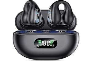 BOYTOND Bone Conduction Headphones - Wireless Earbuds Bluetooth Sports Open Ear Headphone Wireless, Waterproof Running Earphones with Built-in Mic, Clip-on Ear Comfort Ear Buds