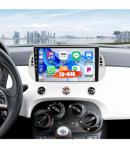 OiLiehu 4G+64G Android 13 Autoradio Pour Fiat 500 2007-2015