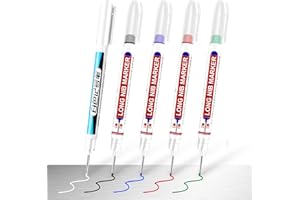 WONWOOD_DIRECT Lot de 5 marqueurs à trous profonds en métal Pointe ogive extra fine de Marqueurs de trous - Outil de marquage pour trous profonds - Marqueur de trous Marqueur de trous de forage Pour chantier