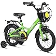 Glerc Bubble 12 14 16 Inch Kids Bike for 3-8 Years Old Boys & Girls Bicycles with Basket & Stabilisers & Rear Rack, Multiple Colors