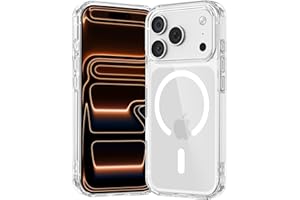 NEW&apos;C Magn&#xE9;tique Coque pour iPhone 17 Pro Max (6,9 Pouces), Compatible avec MagSafe Antichoc Ultime avec Cordon &#x2013; Magn&#xE9;tisme Puissant et Protection Militaire - Etui Fine - Transparent