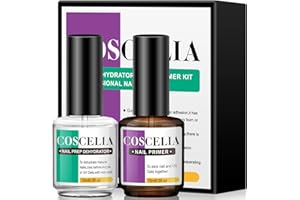 COSCELIA Nail Prep Dehydrator y Nail Primer Kit Primer Uñas de Gel Deshidratador y Primer para Uñas Esmalte de Uñas en Gel 15ml