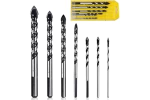 ZFYQ Drill Bits Set for Ceramic Tile, Porcelain, Brick, Glass, Plastic and Wood with Durable Storage Box, 7Pcs