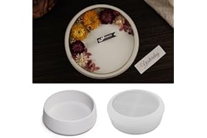 Aililong Moldes de silicona en el set – Bandeja redonda grande para hacer manualidades, molde de resina epoxi con moldes de silicona