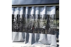Pxzybd Outdoor Curtains,0.3mm Clear Waterproof Pvc Tarpaulin Side Panels,Pergola Patio Balcony Porch Gazebo Rain Curtain,Transparent Tarp With Eyelets,Tear Resistant Tarpaulin,W×H-3×2.2m(9.8 * 7.2ft)