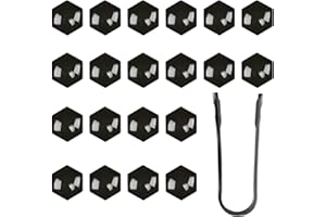 LIHAO 20PCS Plastic Wheel Lug Nut Cover Bolt Caps Protector with Removal Tool for Car(17mm, Black)
