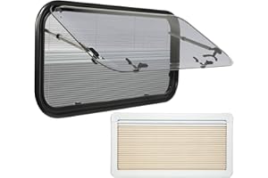 ISINEVER Wohnmobilfenster 900x450mm Ausstellfenster Wohnwagen Fenster Wohnmobil Fenster RV Externes Push Fenster mit Fliegengitter und Verdunkelung für RV Van Camper Fahrzeuge Sonnenschutz