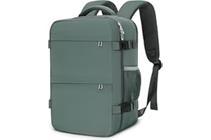 Cmezevi Sac a Dos Voyage Cabine Avion, Sac Ryanair Bagage Cabine 40x20x25, Sac à Dos Avion Voyage Cabine, Sac pour Femmes et Hommes, Travel Backpack pour L'école de Travail de Randonnée - Vert