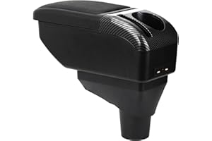 ZENVI Braccioli Compatible with Toyota Aygo X Braccioli 2022-2024 Console Centrale Organizer Immagazzinaggio Scatola Utilizzabile Per Autisti Supporto Gomito Doppio Spazio Archiviazione(Stile Nero)