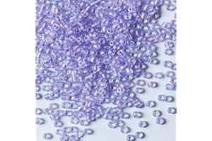 VOOMOLOVE Bulk 4mm Purple-AB Seed Beads for Jewelry Making 110 Grams About 1600pcs,6/0 Glass Craft Beads for Making Earrings, Bracelets, Pendants, Waist Jewelry, DIY Handmade Seed Beads (Purple-AB, 4mm)