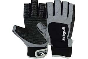 AZURE Seagull Sticky Palm Sailing Gloves Yachting Dinghy Boating Strong Amara Cut Finger, UK Size XS-XL