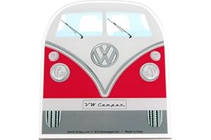 BRISA VW Collection - Accesorio de Invierno para automóvil Volkswagen de polycarbonato: raspador de hieloquita Nieve y Hielo T1 Camper Bus (Rojo)