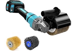 Catolsss Akku-Bürstenschleifer 800W Kompatibel mit Makita 18V, Bürstenlos, 8000RPM Satiniermaschine für Außenrenovierungen,2 Fächerbürsten und Zubehör(Ohne Akku)