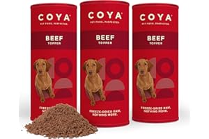 COYA Freeze-Dried Dog Food Topper, Beef (3 Packs of 50g) - Hypoallergenic, Grain Free & 97.5% Meat Plus Vitamins - Easy, Raw Solution Without The Chore