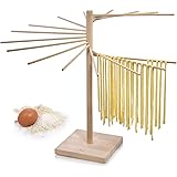 SÄNGER | Pastatrockner aus Holz, Nudeltrockner, Nudelständer zum Trocknen, Gesamthöhe 50cm, mit 16 abnehmbaren Armen