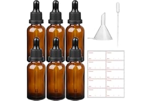 BFYHVP 6 Stück Pipette, Pipettenflasche 50ml, Pipettenflasche, Pipette Glas, Pipetten, Glaspipette, Flasche Mit Pipette, Tropfflasche, Dropper Bottle, Braunglasflasche, Fläschchen Mit Pipette