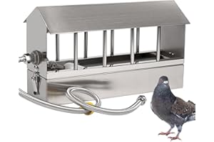 SVAUOUMU Dispensador automático de Agua de Pollo de Acero Inoxidable Bebedero de Palomas, Comedero AutomáTico para PáJaros de Gran Capacidad, Bebedero de Pollos, Adecuado para Codornices, Palomas