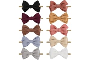 DRESHOW 10 Stück Baby Haarband Baby Stirnbänder Baby Mädchen Nylon Stirnband Neugeborene Kleinkinder Haarbänder und Bögen Kinder Haarschmuck