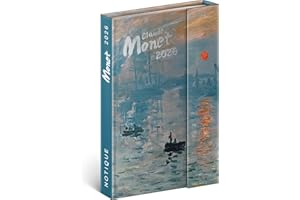 NOTIQUE Terminarz 2026 – mini planer kieszonkowy ok. A6 z zamknięciem magnetycznym, kompaktowy kalendarz tygodniowy 11 x 16 cm, twarda okładka z przeglądem miesięcy (Claude Monet)