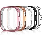 Simpeak 5 Pieces Case Compatible with Huawei Watch Fit 4 Pro, Slim Soft TPU Screen Protector Lightweight Anti-scratch, Black/