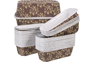 Housoutil Moule a Cake Jetable Papier, 50 PièCes Moule À Cake Liners GâTeau Coupes De GâTeau, Sulfurisé Doublures Rectangulaire Pour La Cuisson