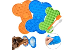 Petbank Alfombrilla para Lamer Perros 3 Piezas Lick Mat para Perros y Gatos Alimentos para Perros con Ventosas para Reducir la Ansiedad por Aburrimiento Incluye Espátula y Cepillo