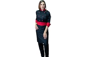 tessile astorino Divisa Cuoco Donna - Vari Colori - Ricamo Gratuito - 3PZ - Giacca, Pantalone e Grembiule - Completo per Cucina e Ristorante - Made in Italy