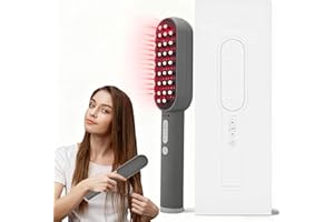 NEEMOSI Spazzola Led Capelli Ricrescita,Terapia con Luce Rossa Quadrupla, Tre Lunghezze d'onda di 630 nm,850 nm e 460 nm,Massaggio del cuoio Capelluto e Stimolazione RF,Caduta dei Capelli per Uomini e donne.