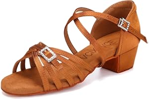 VCIXXVCE Dziewczęce buty do tańca latynoamerykańskiego na niskim obcasie 3 cm buty do tańca salsy