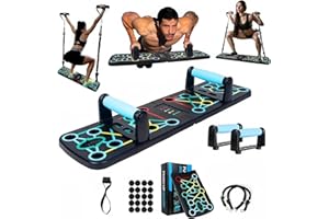 COMFORTOS Push Up Board with Resistance Bands – 20 in 1 Foldable Press Up Board, Portable Home Workout Equipment for Men & Women, Fitness Gym Equipment, Pushup Bars, Strength Training, Gym Gift
