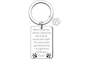 QMVMV Loss of Pet Gift Pet Memorial Keyring Pet Memorial Keyring Family Dog Family Cat Family Pet Keychain Key Ring Pet Sympathy Gift for Pet Lover Dog Cat Remembrance Gift