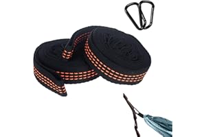 GINDDY Outdoor Camping Hammock Tree Accessories,2 Pcs Hammock Straps with 2 Hook Carabiners Straps Hanging Kit Hammock Attachments for Tree Swing and Hammocks,Sturdy and Easy Hanging Rope for Indoor Outdoor