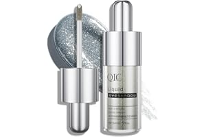 QIC Ombretto Liquido Glitter, Finish Metallico e Scintillante, Lunga Durata, Senza Crepe, Resistente allo Sfregamento, Formula Leggera per Tutti i Toni di Pelle, Colore Costruibile (01 Milky Way)