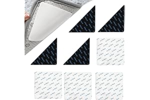 FDKJOK Rug Pads Grippers, Pack Of 8 Rug Gripper, Reusable and Anti-Slip Grippers For Hard Floor and Wooden Floors, Washable Carpet Tape Carpet Stickers For All Kinds Of Rugs(White,Black)