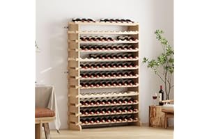 SogesHome Portabottiglie di Vino Organizer in Legno Porta bottiglie da vino Porta bottiglie e armadietti da vino per 120 Bottiglie per Vino da ripiano per Soggiorno Legno